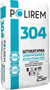 Штукатурка цементно-вапняна для внутрішніх робіт Полірем 304, 25 кг