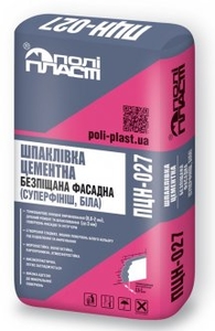 Шпаклівка цементна безпесчаная фасадна суперфініш Поліпласт ПЦС-027, 20кг