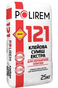 Клей для плитки еластифікована Полірем 121, 25кг