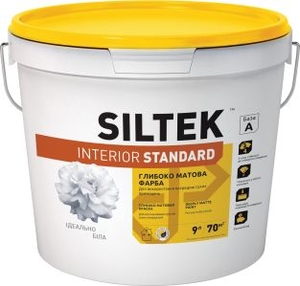 SILTEK Interior Stаndard Фарба глібокоматова інтер'єрна. Стійка до сухого стирання 9л